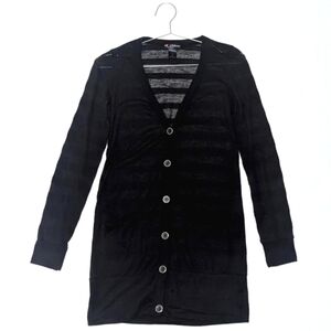 Vintage | Y2K | Sheer Striped Cardigan | Edgy | Grunge | Goth | Whimsigoth | 90s